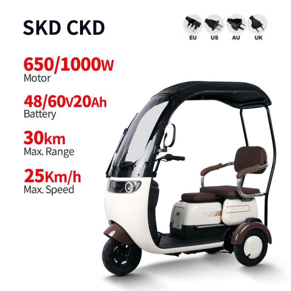 Electric Passenger Tricycle V5-1 650W1000W 48V60V 20Ah 25kmh images01